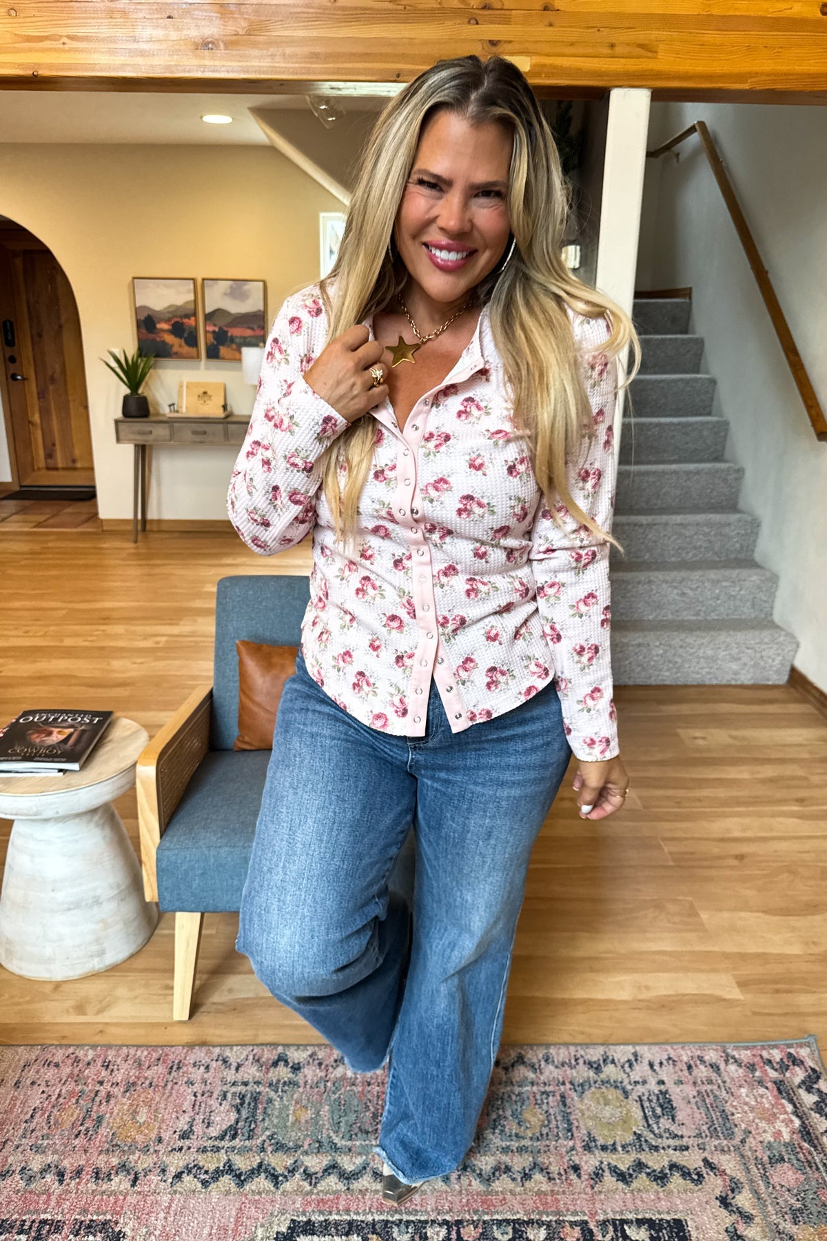 PREORDER - Kori Snap Button Waffle Top - 4 patterns