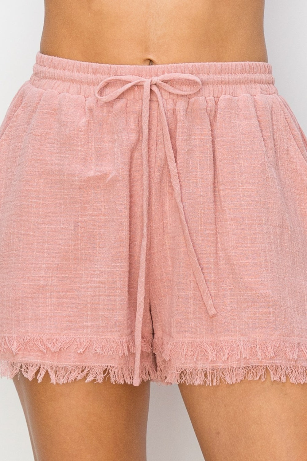 Bella Drawstring Frayed Shorts