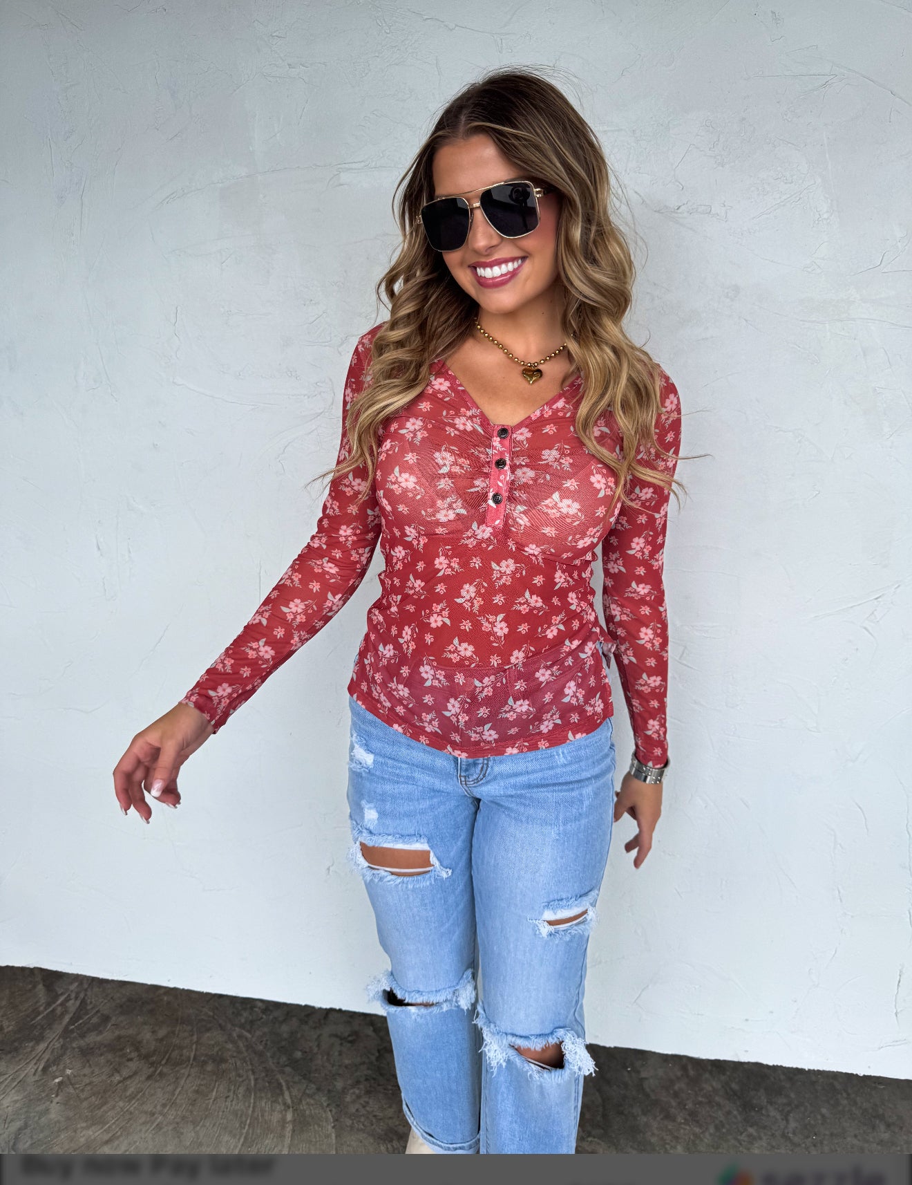 PREORDER - Annie V-Neck Mesh Top - 3 colors