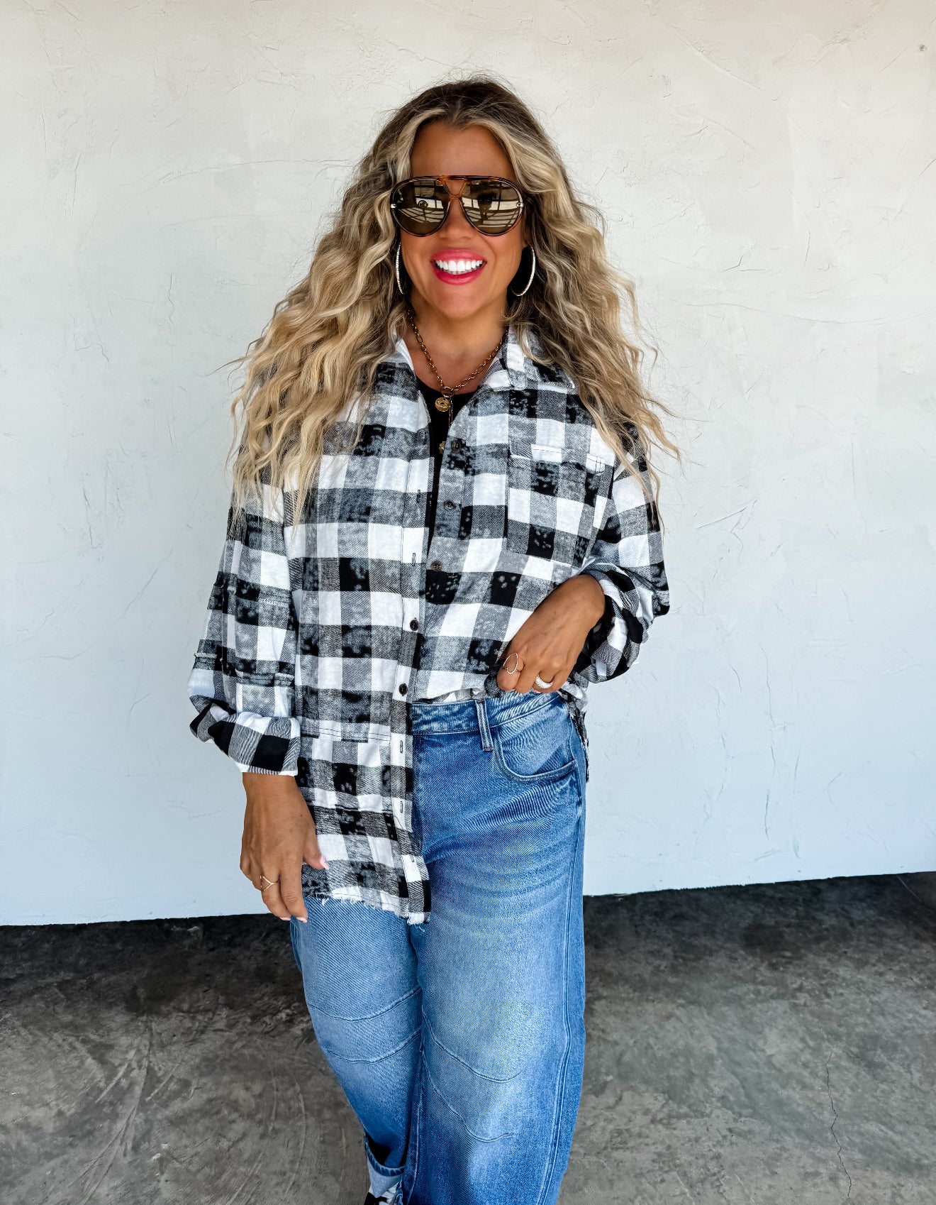 PREORDER - Juniper Bleached Plaid Top - 4 colors