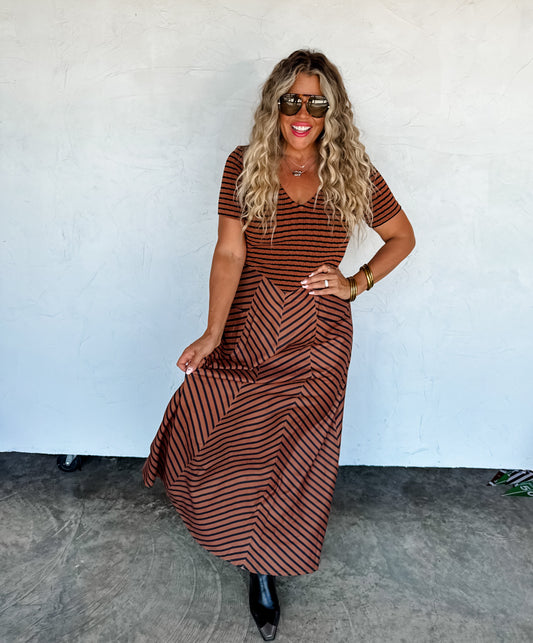 PREORDER - Calista Striped Dress - 3 colors