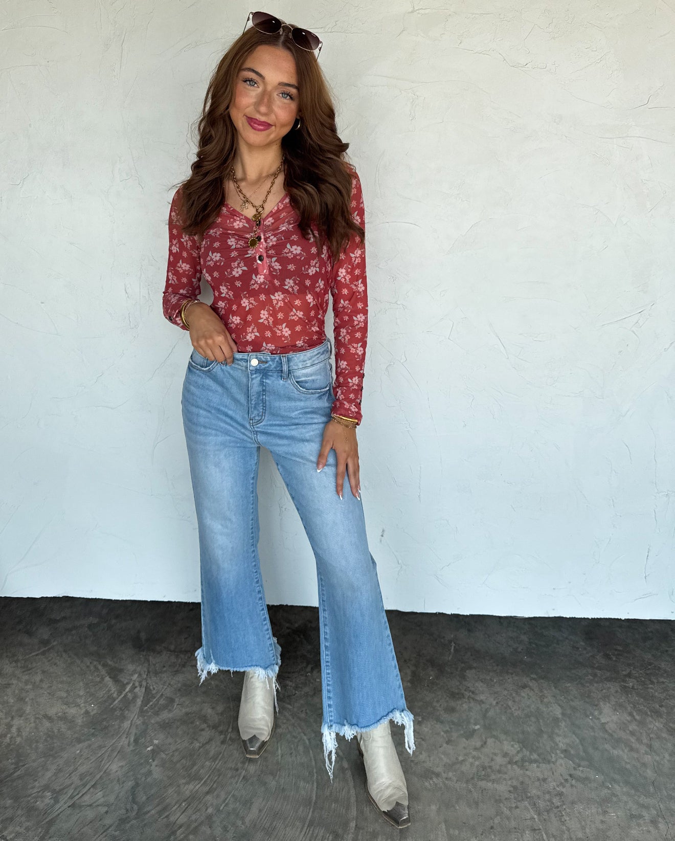 PREORDER - Annie V-Neck Mesh Top - 3 colors