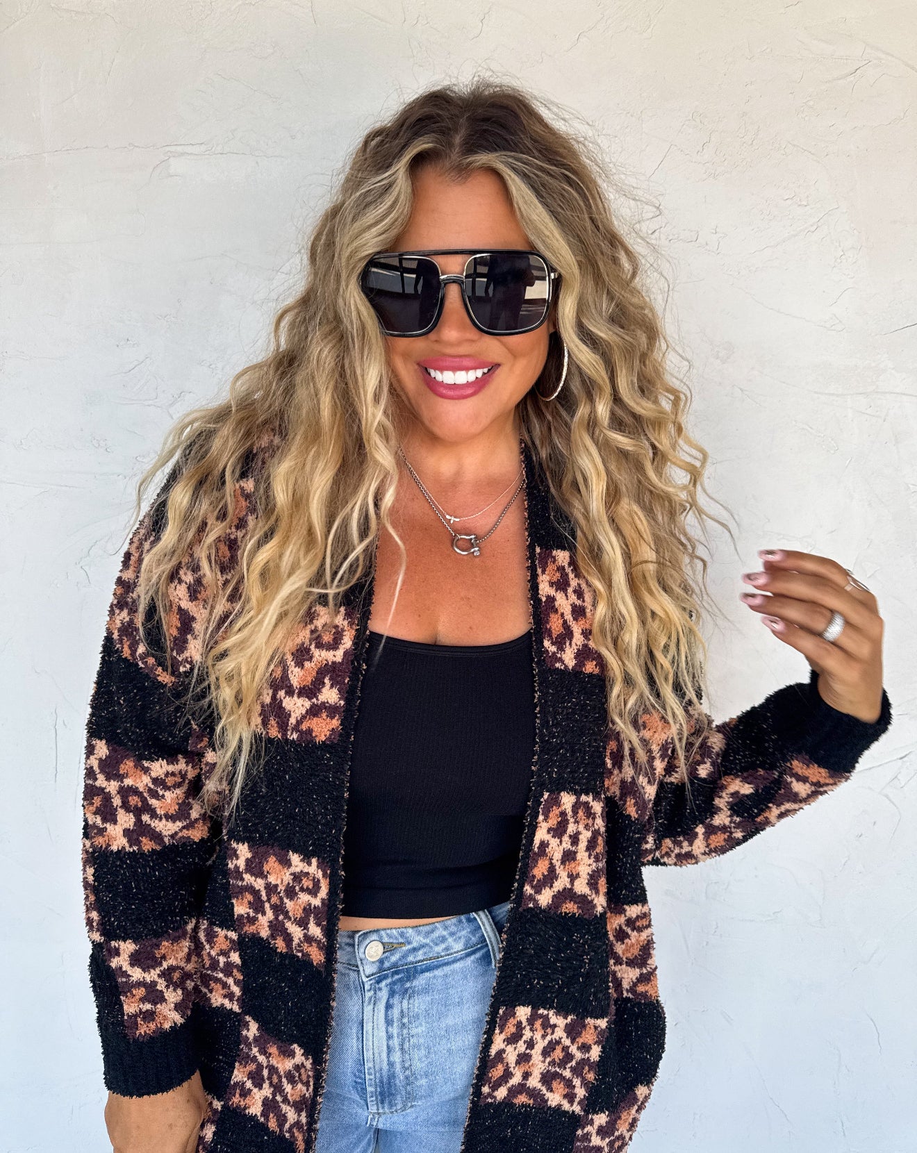 PREORDER - Checker Cheetah Cloud Cardigan