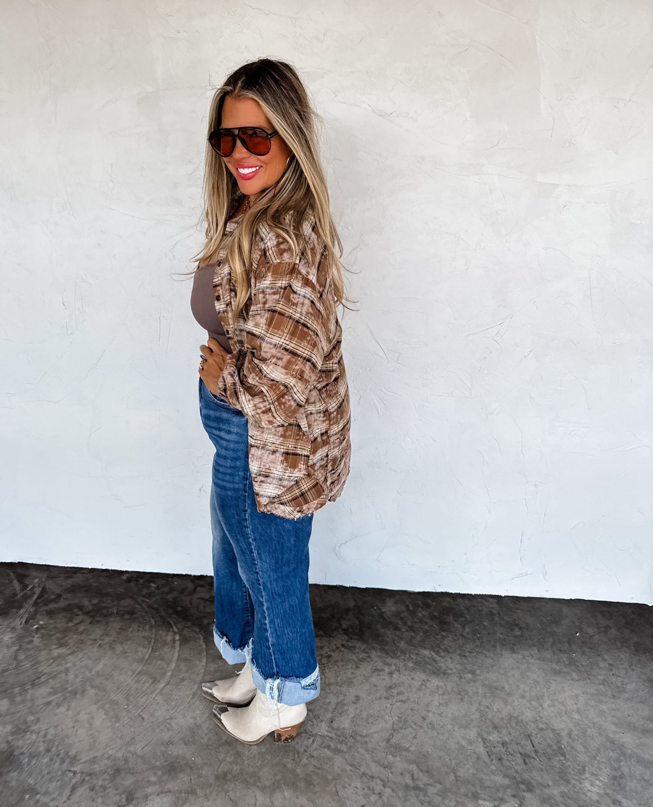 PREORDER - Juniper Bleached Plaid Top - 4 colors