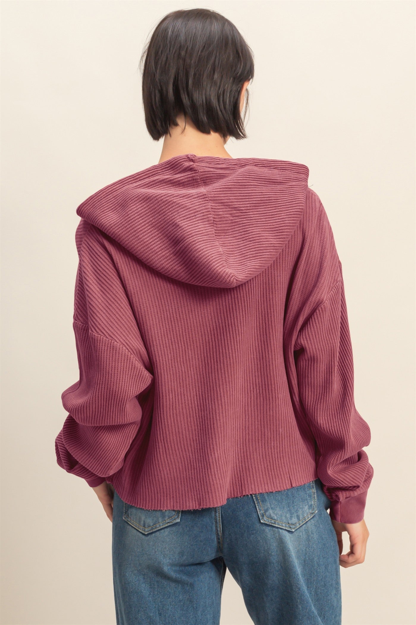 PREORDER - Sundaze Ribbed Knit Hoodie - 4 colors