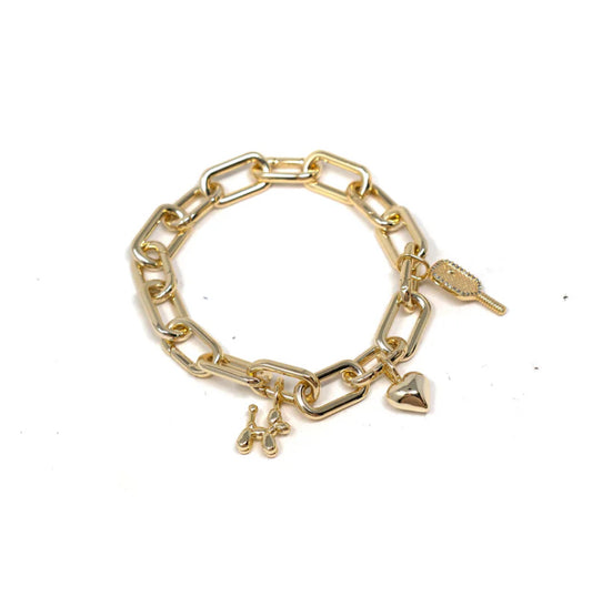 The Sis Kiss Token Charm Bracelet