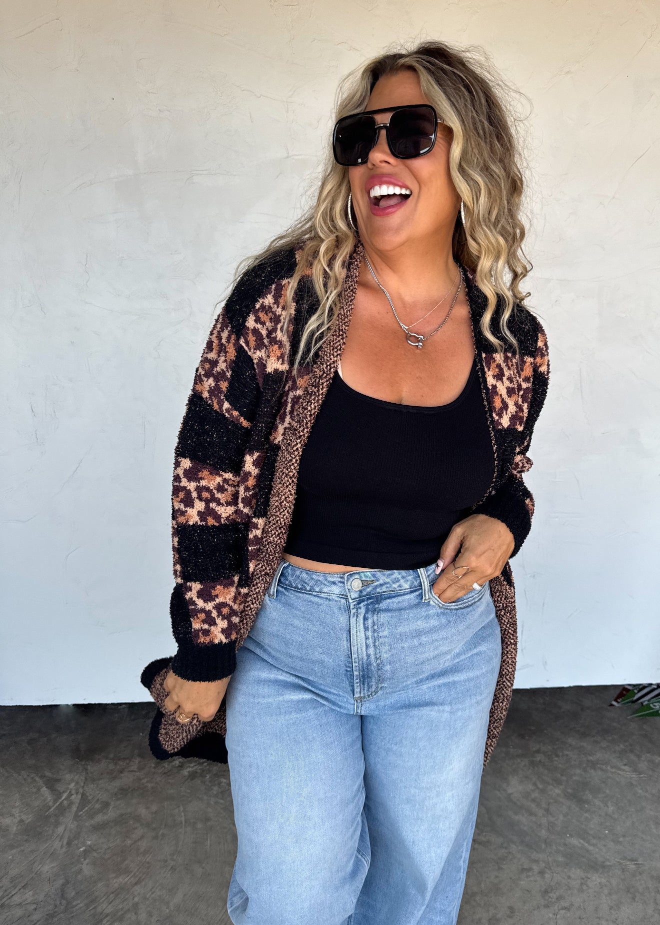 PREORDER - Checker Cheetah Cloud Cardigan