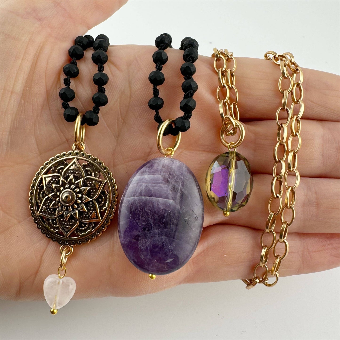 GRATEFUL THANKFUL BLESSED | MANDALA | Original Layering BUNDLE - 2 necklaces!