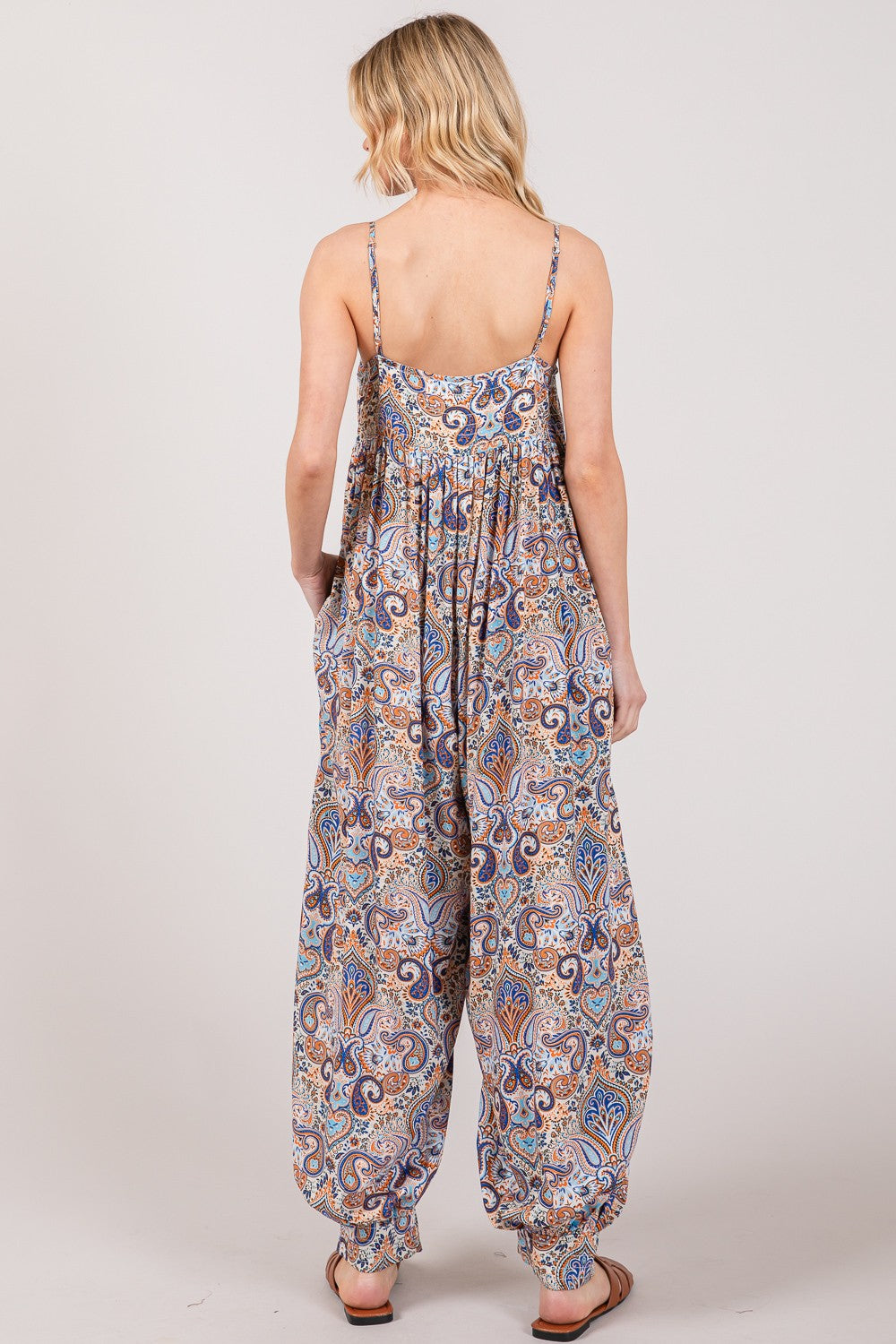 Shannen Paisley Print Sleeveless Jumpsuit