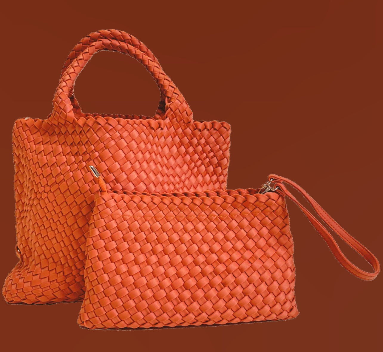 Lily Woven Neoprene Tote with Pouch - 14 colors