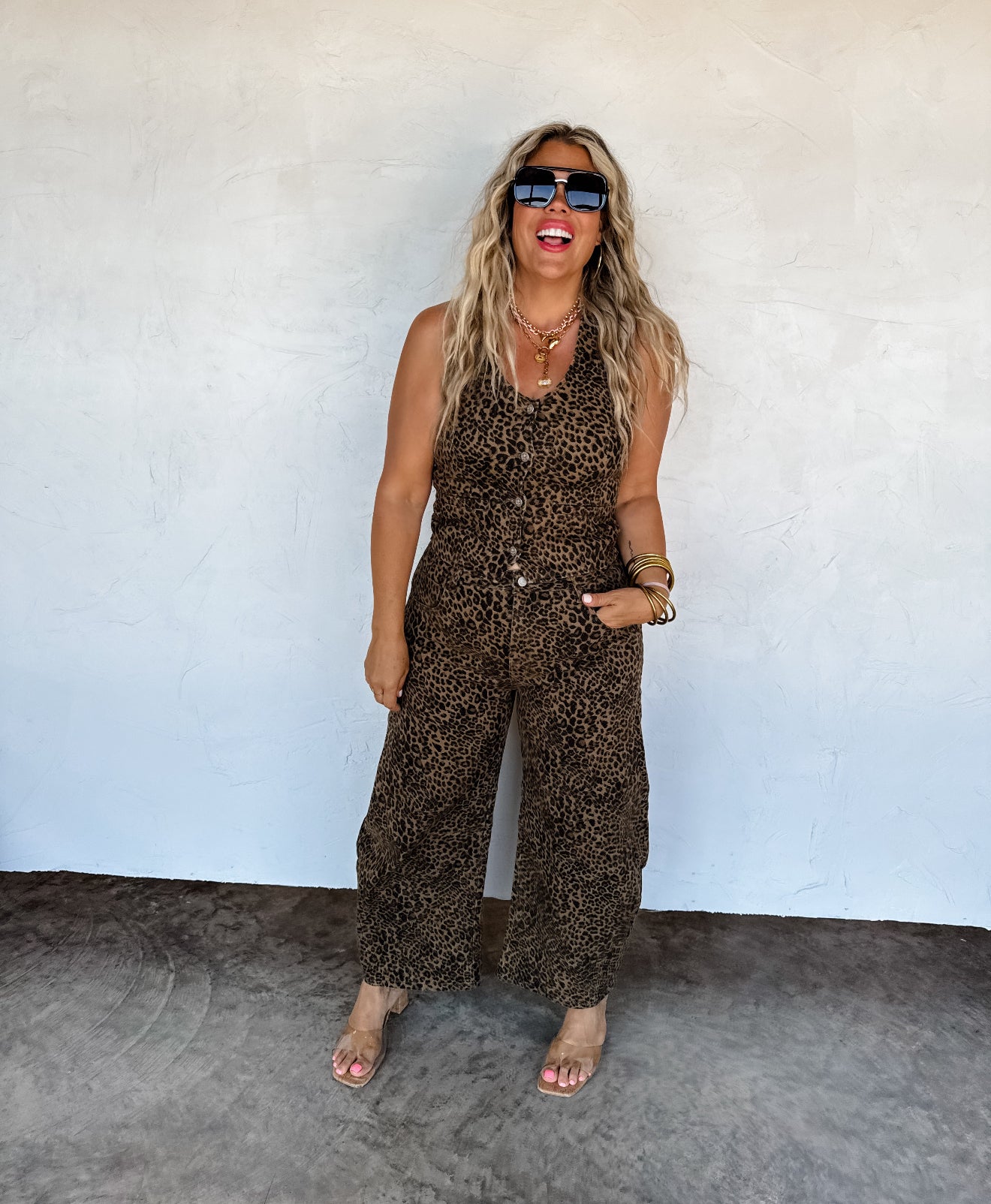 PREORDER - Bex Cheetah Barrel Jeans