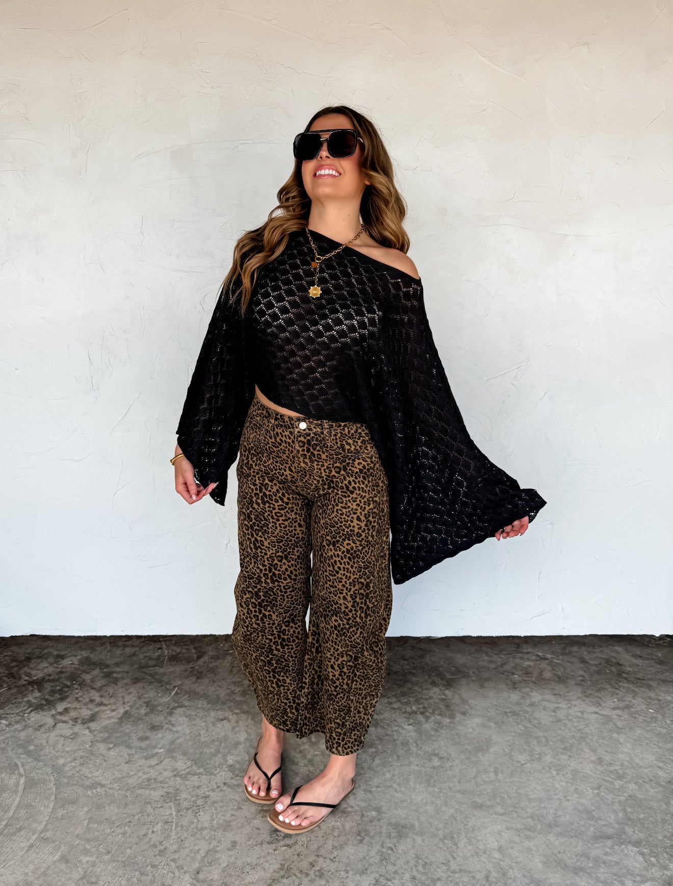 PREORDER - Bex Cheetah Barrel Jeans