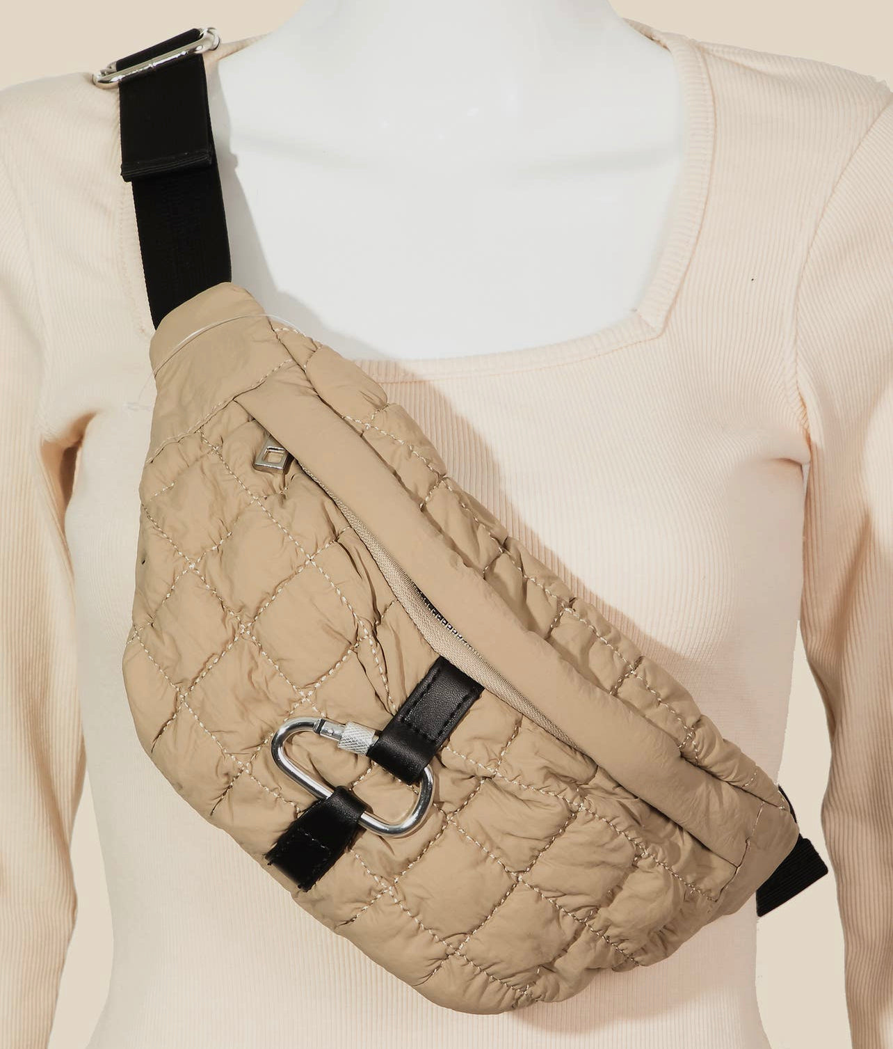 Carabiner Quilted Belt Bag