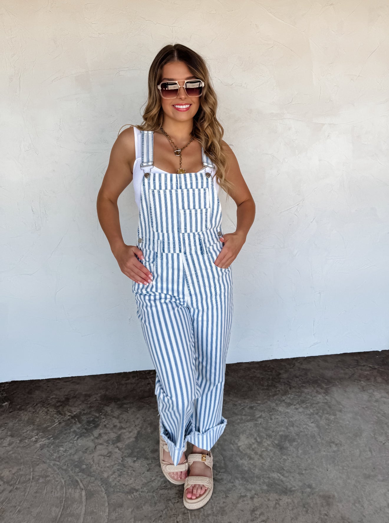 PREORDER - Dahlia Striped Overalls