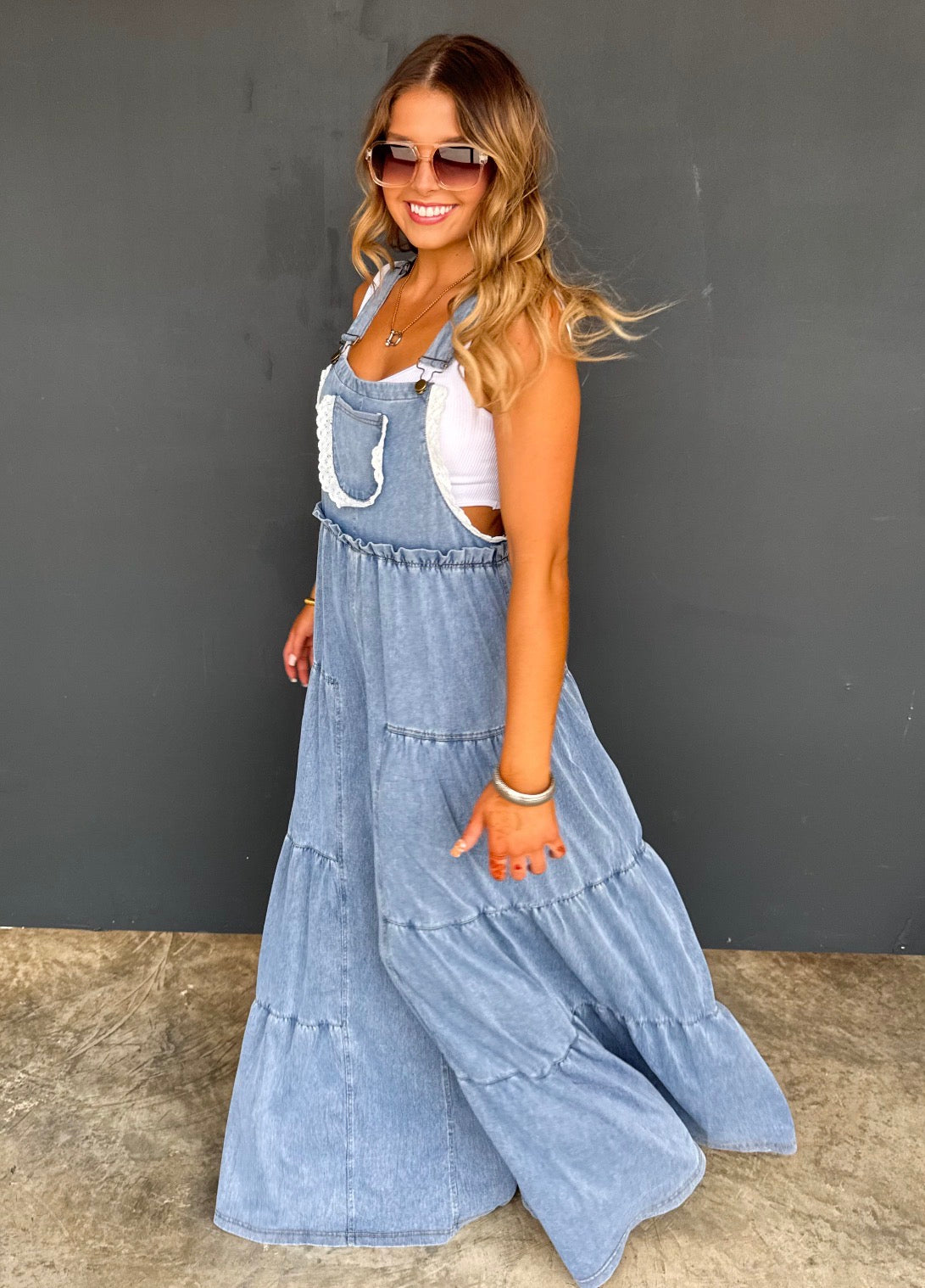 PREORDER - Boho & Lace Denim Overalls