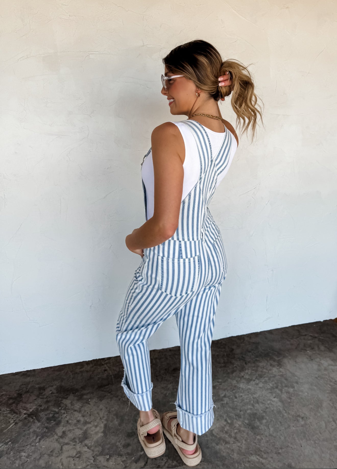 PREORDER - Dahlia Striped Overalls