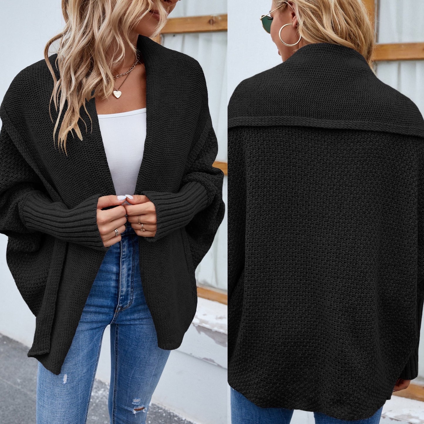 Open Front Long Sleeve Cardigan