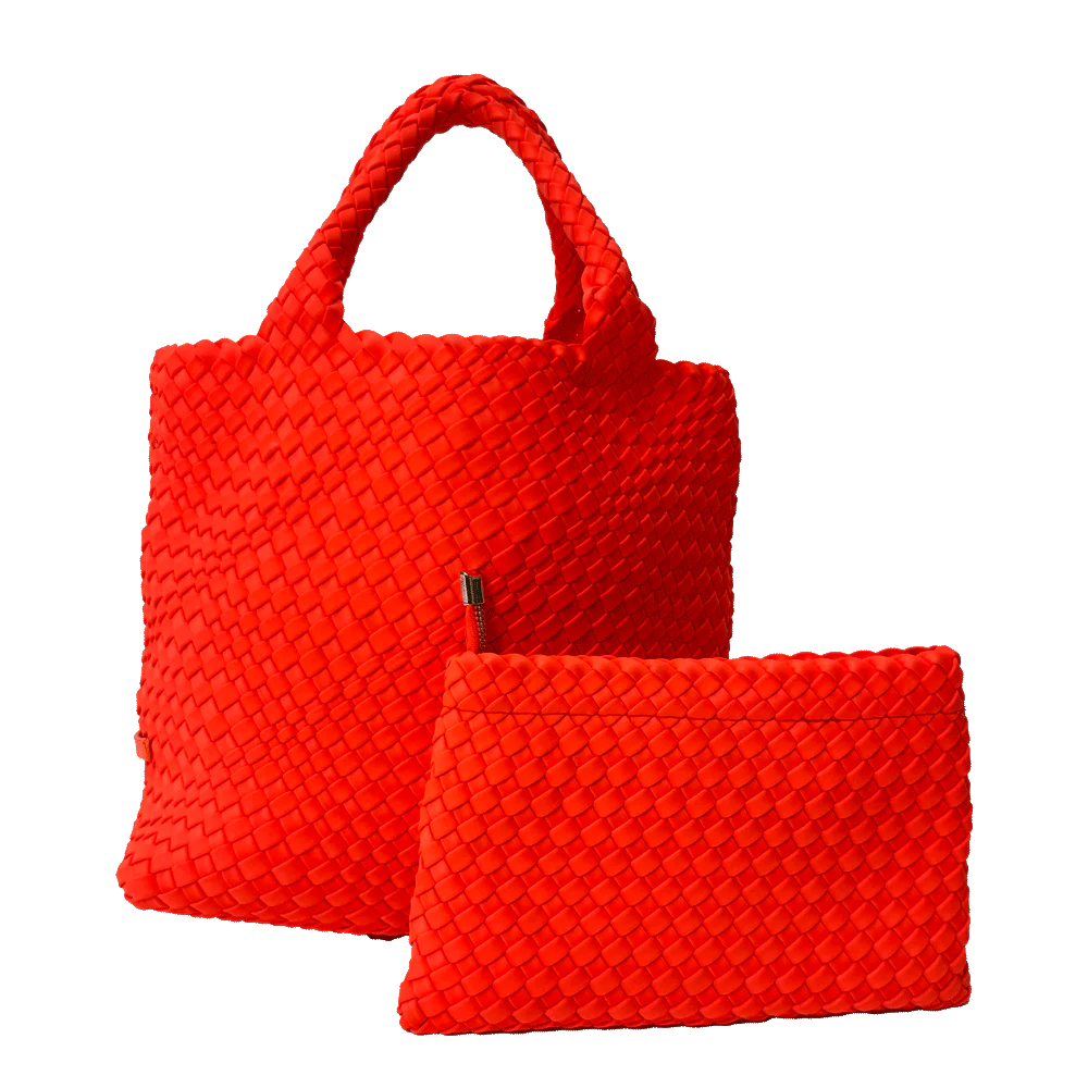 Lily Woven Neoprene Tote with Pouch - 14 colors