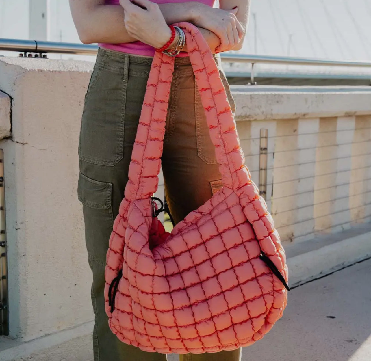 Quilted Oversized Hobo Tote - 16 colors