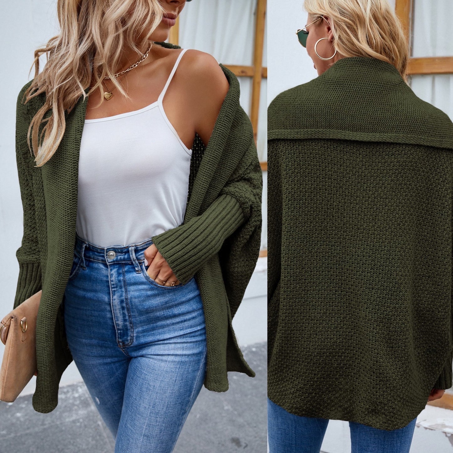 Open Front Long Sleeve Cardigan