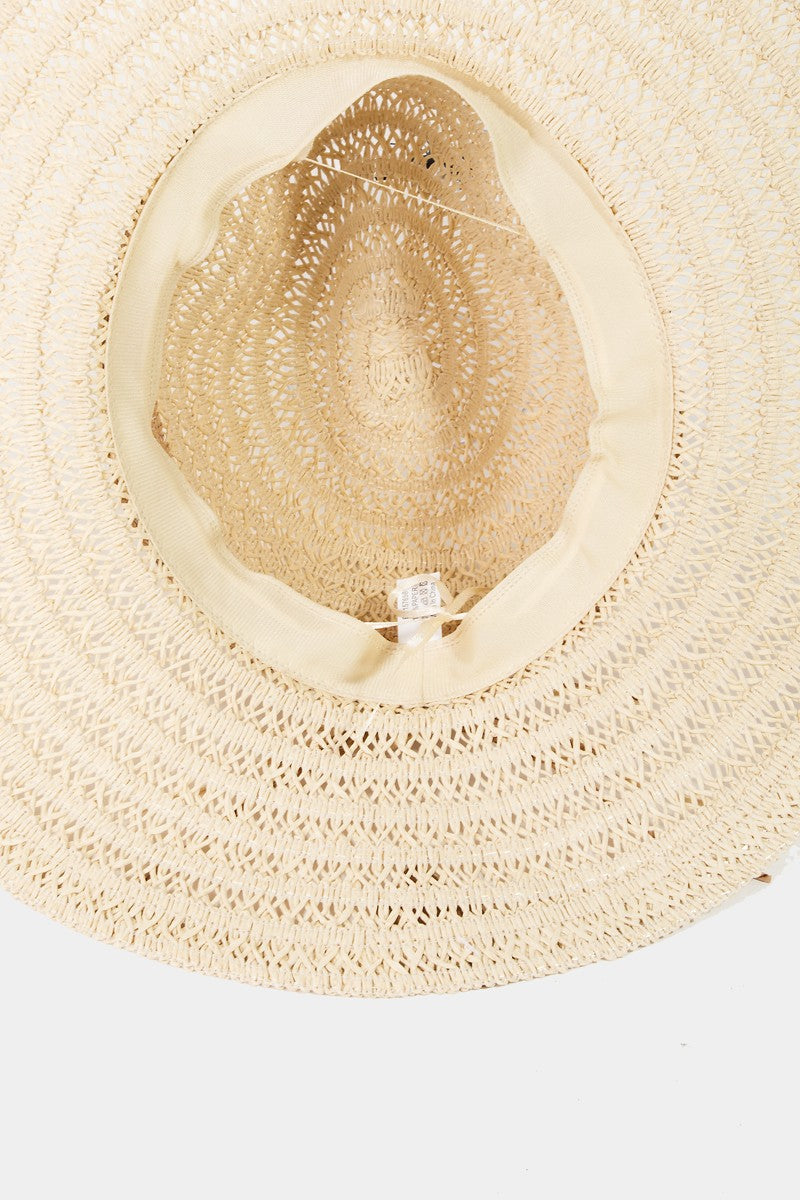 Contrast Straw Braided Sun Hat