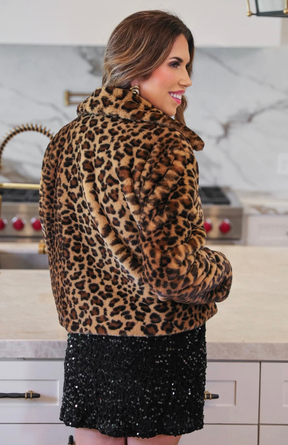 After Midnight Faux Fur Leopard Jacket