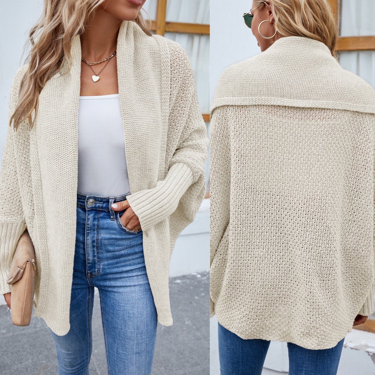 Open Front Long Sleeve Cardigan