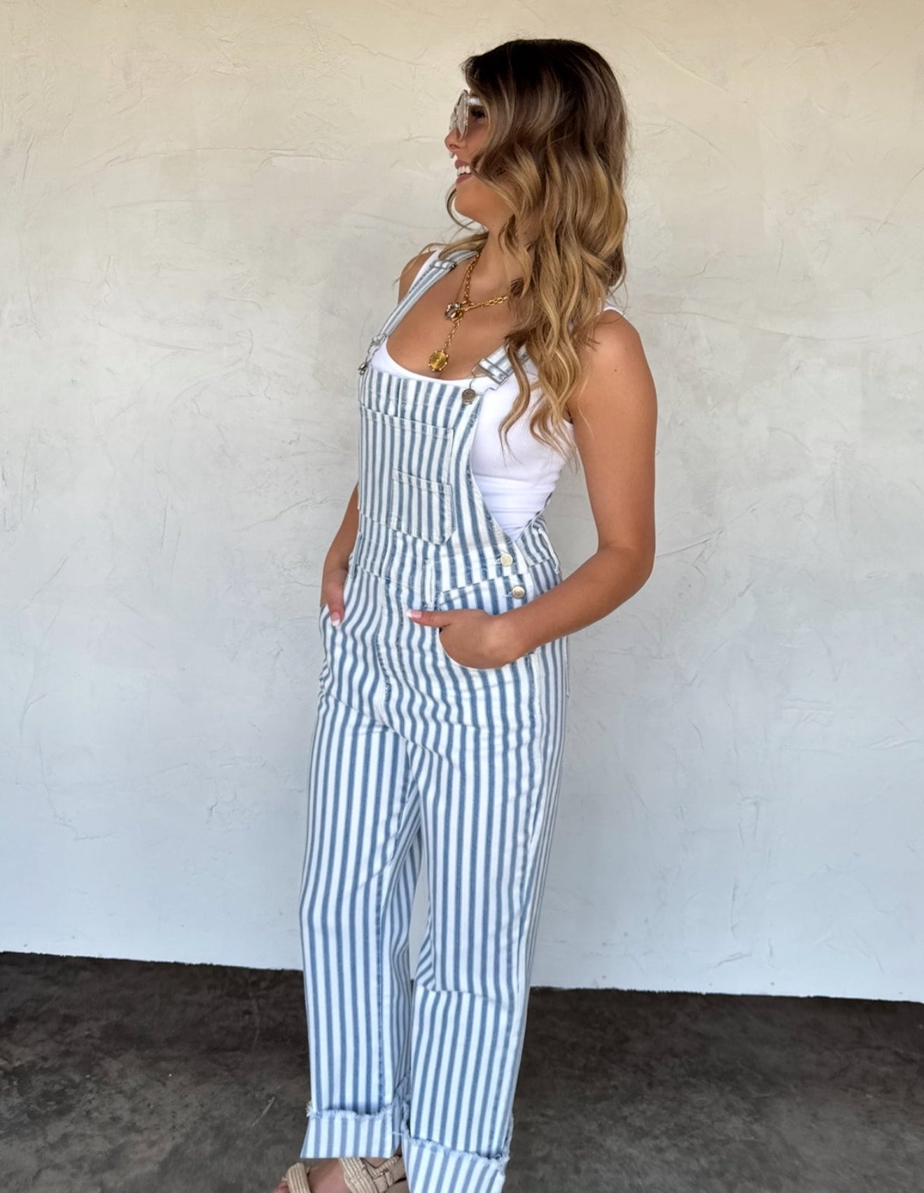 PREORDER - Dahlia Striped Overalls