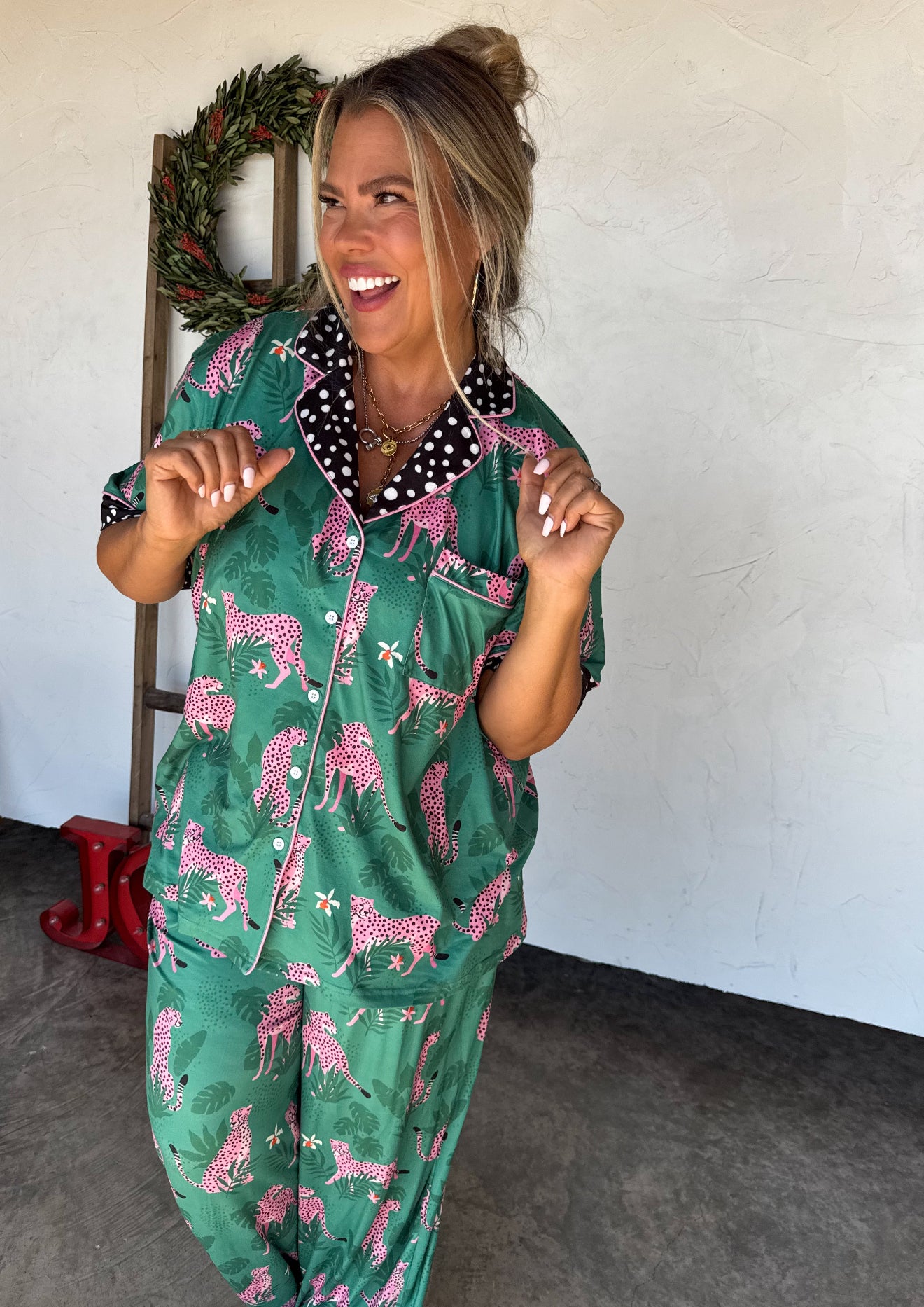 PREORDER - Leopard or Cheetah Star Luxe PJ Set