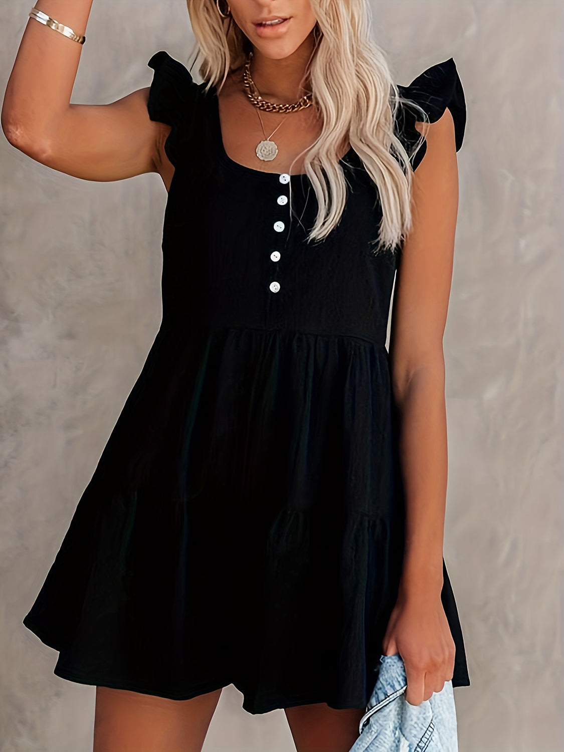 Donna Ruffled Scoop Neck Sleeveless Romper