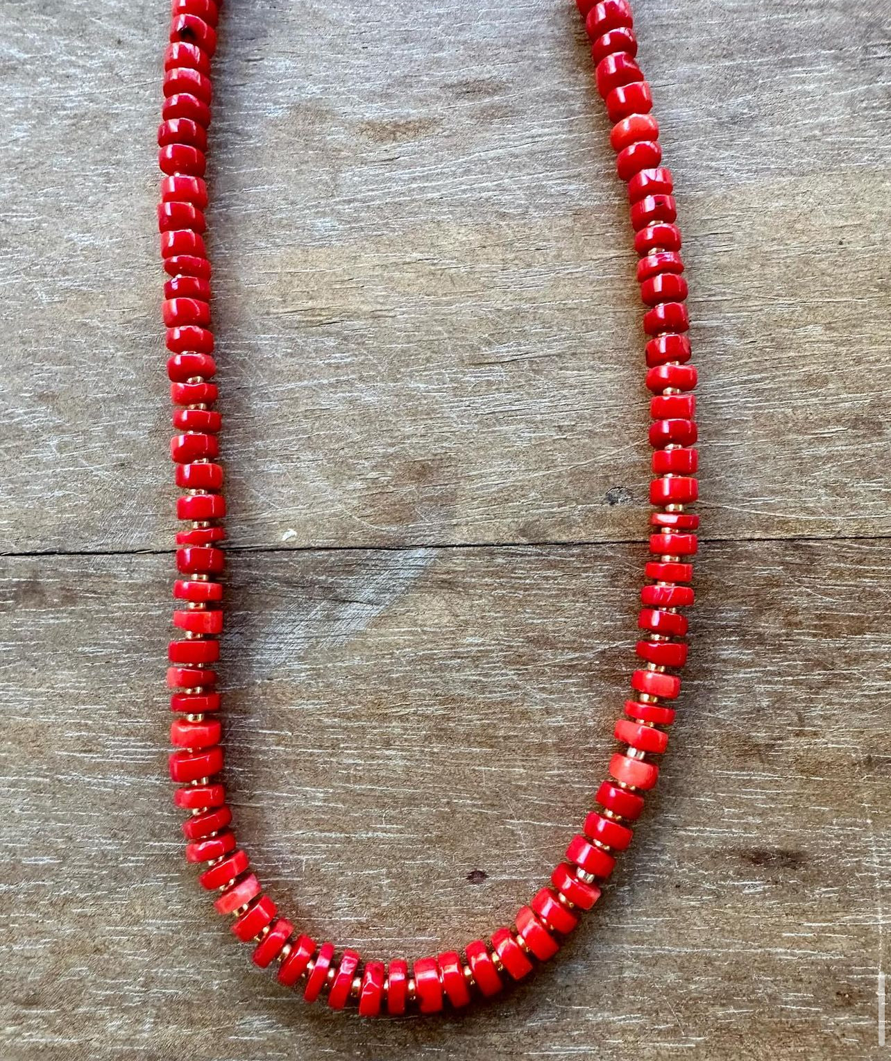 Red Magnesite Natural Stone Beaded Necklace