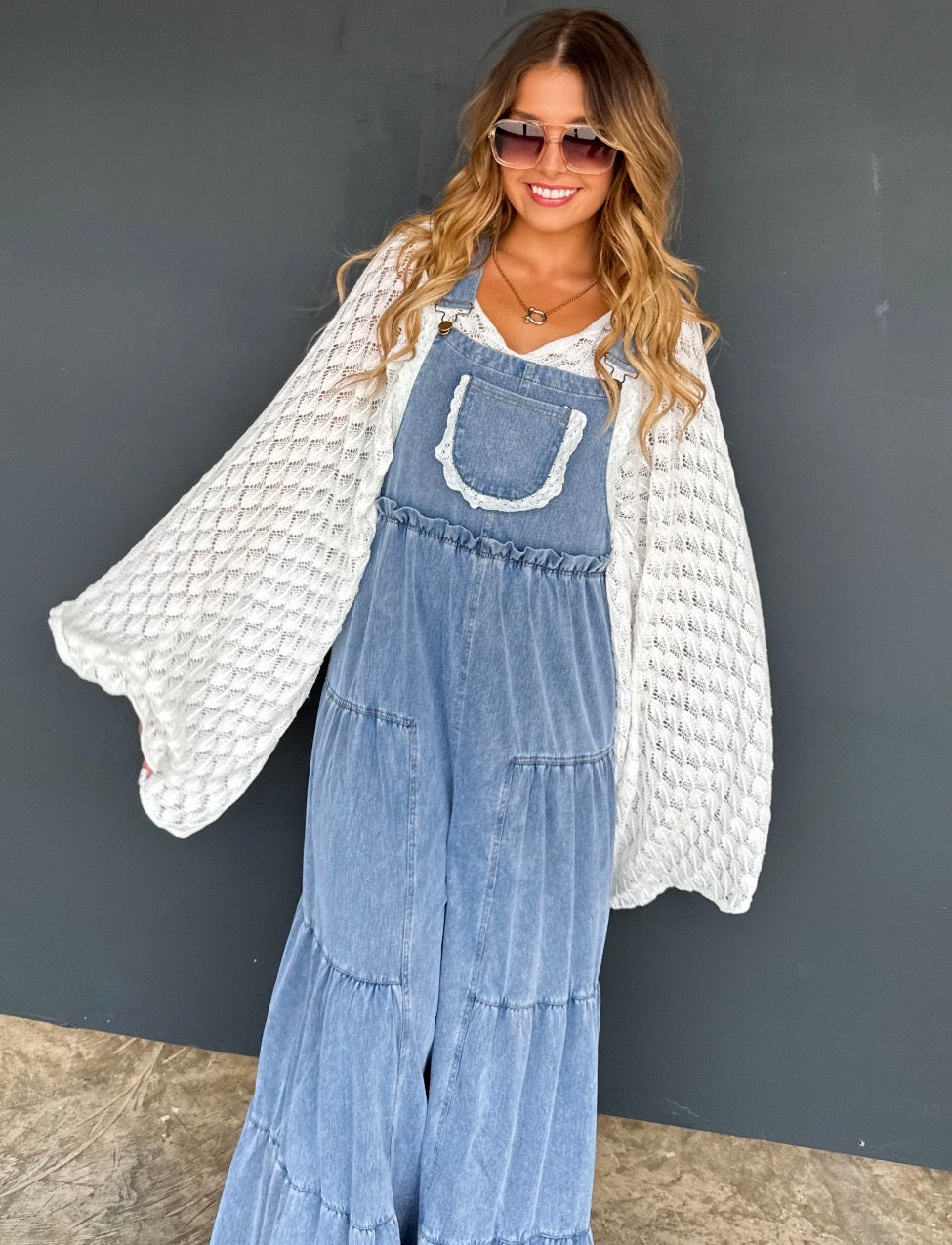 PREORDER - Boho & Lace Denim Overalls