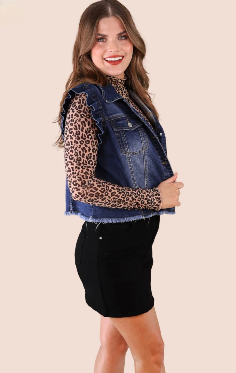 Jordan Ruffle Denim Vest