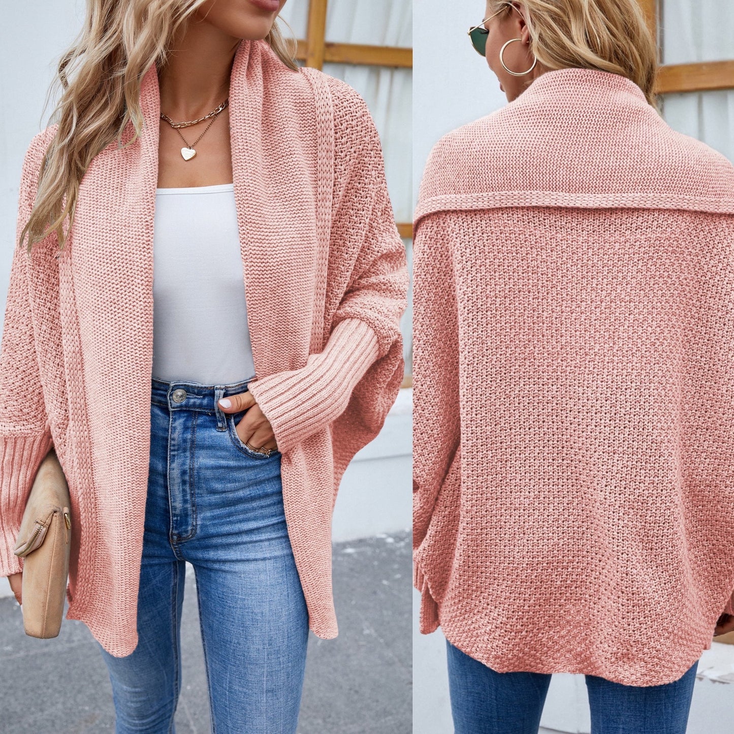 Open Front Long Sleeve Cardigan