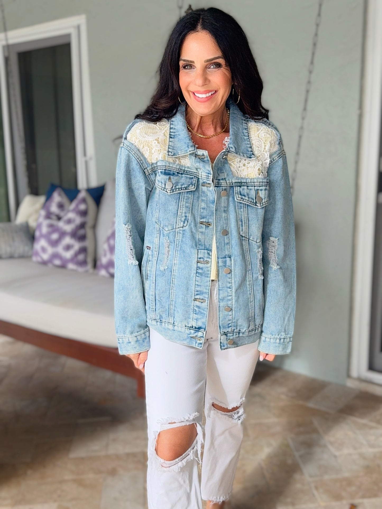 Melrose Lace Denim Jacket