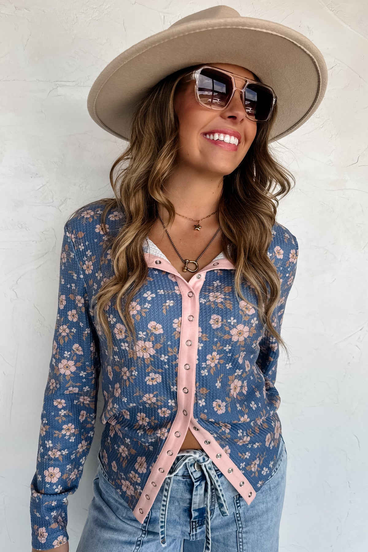 PREORDER - Kori Snap Button Waffle Top - 4 patterns