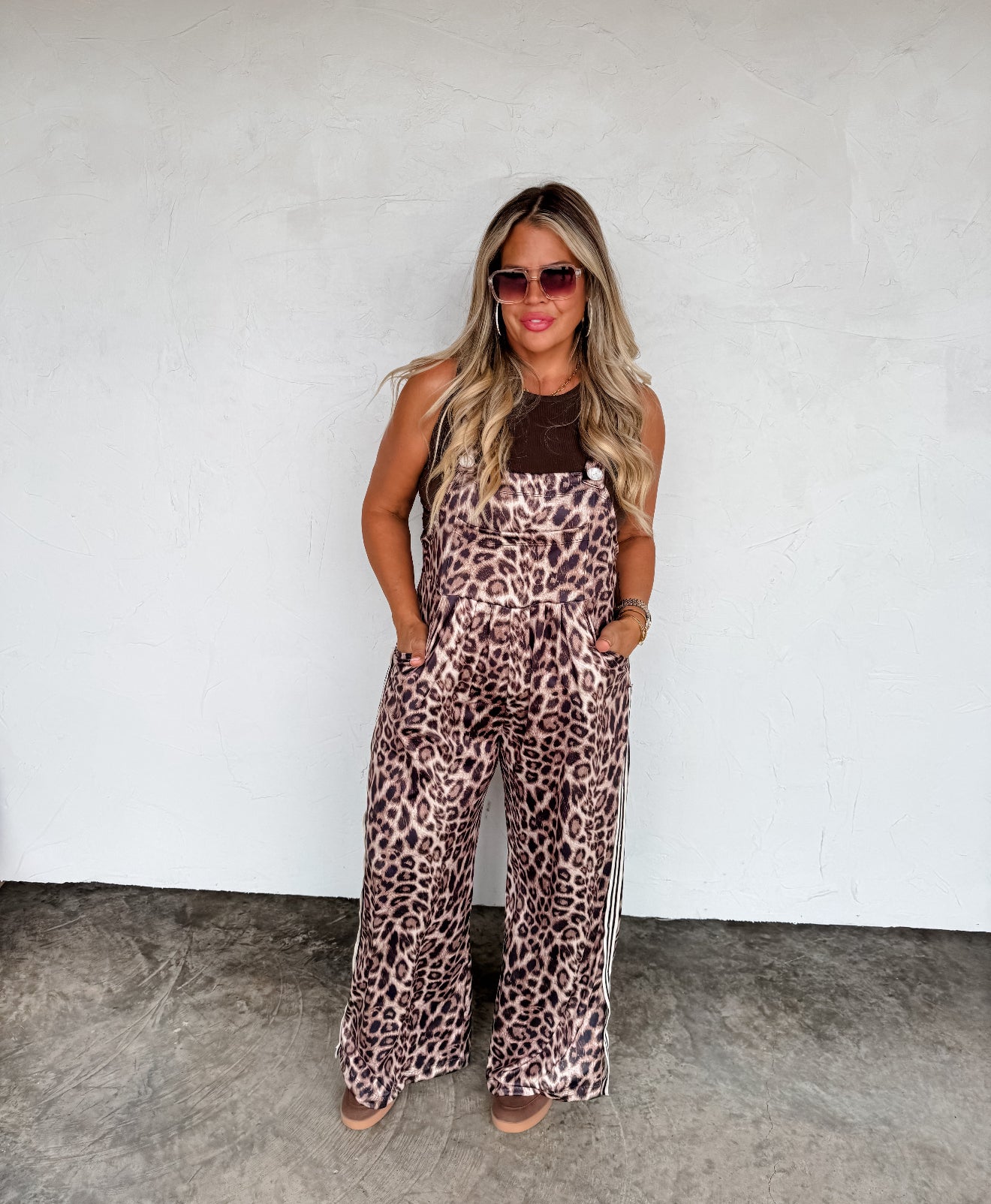 PREORDER - Karli Silky Cheetah Overalls