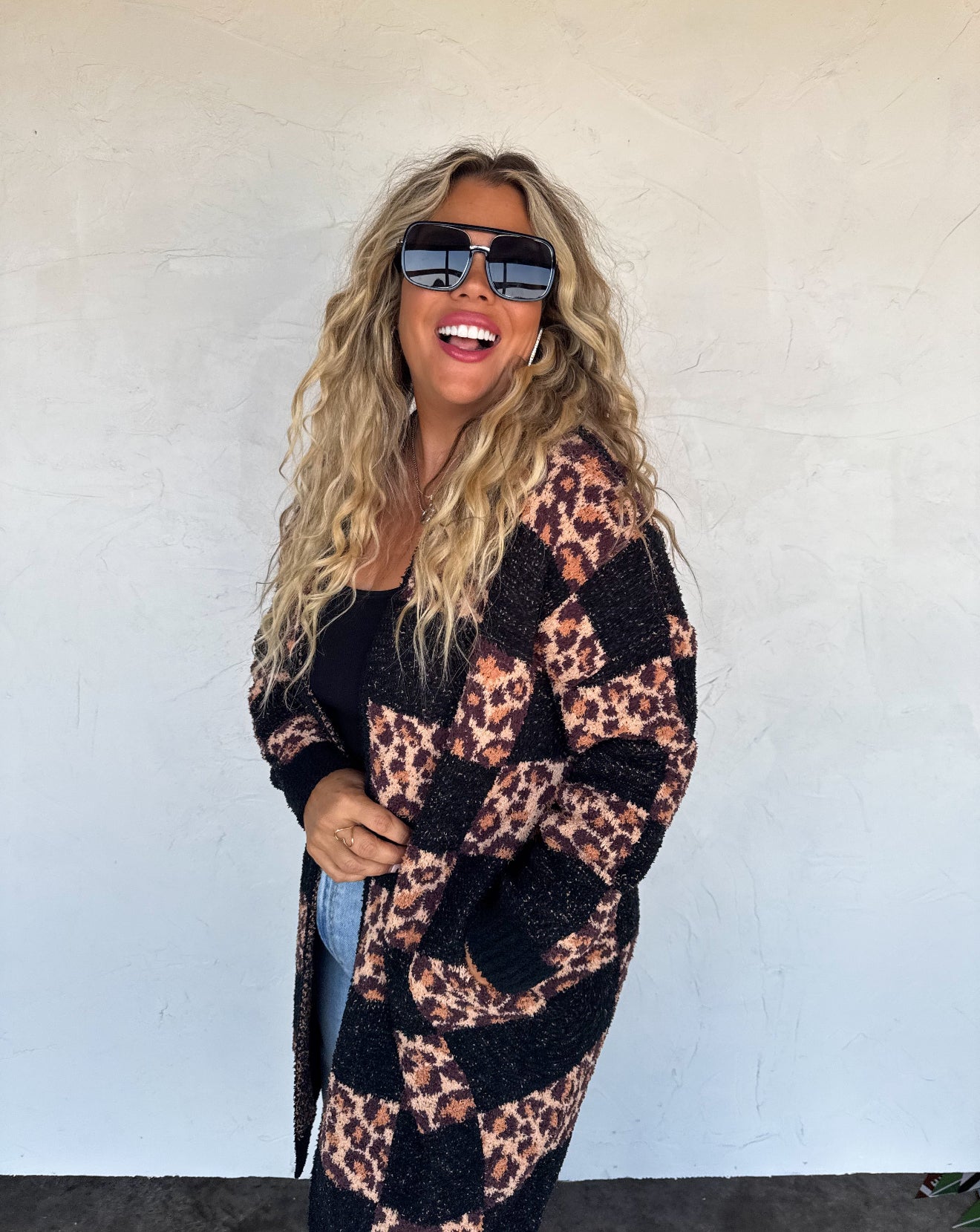 PREORDER - Checker Cheetah Cloud Cardigan