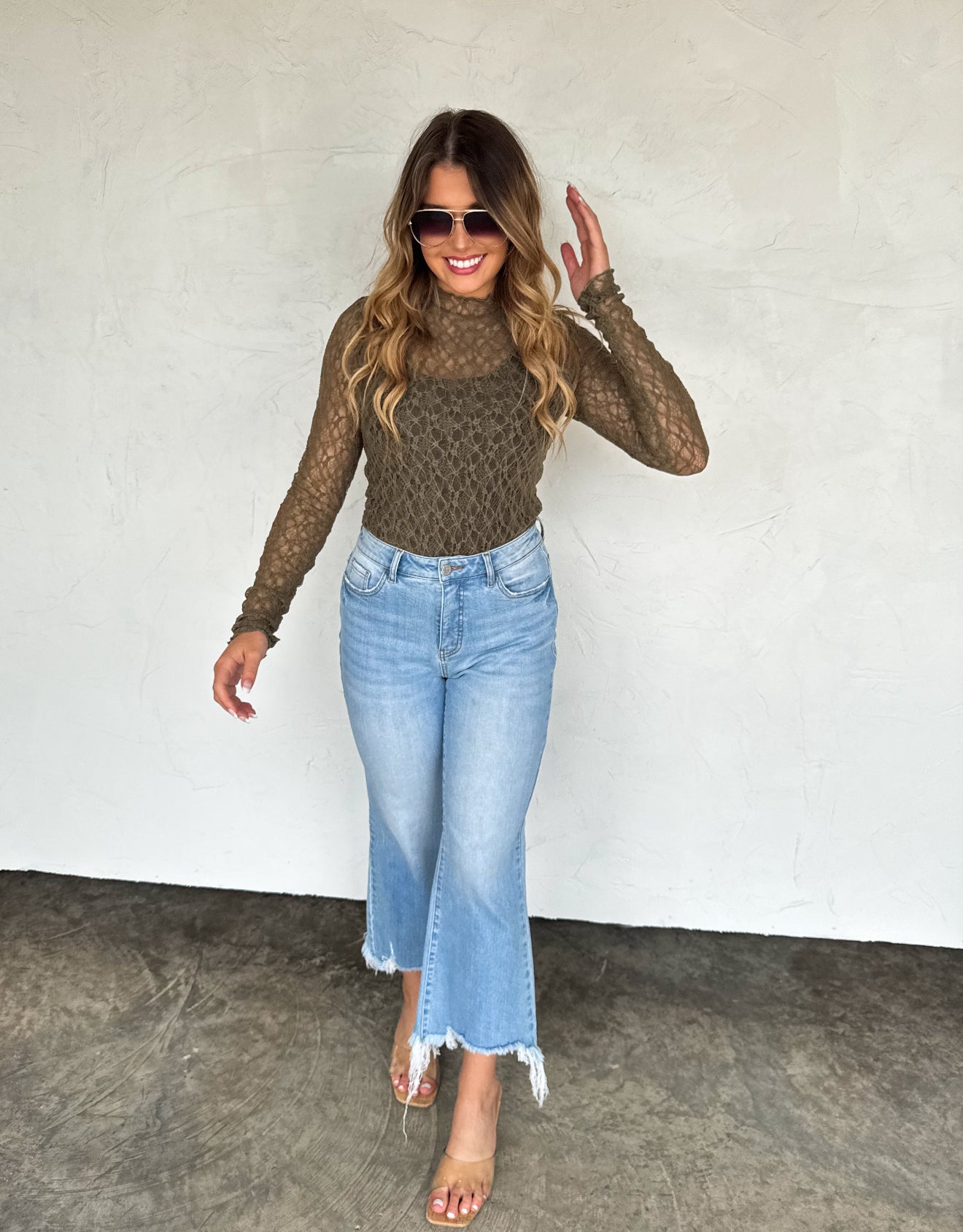 PREORDER - Jolie Lace Thumbhole Top - 7 colors