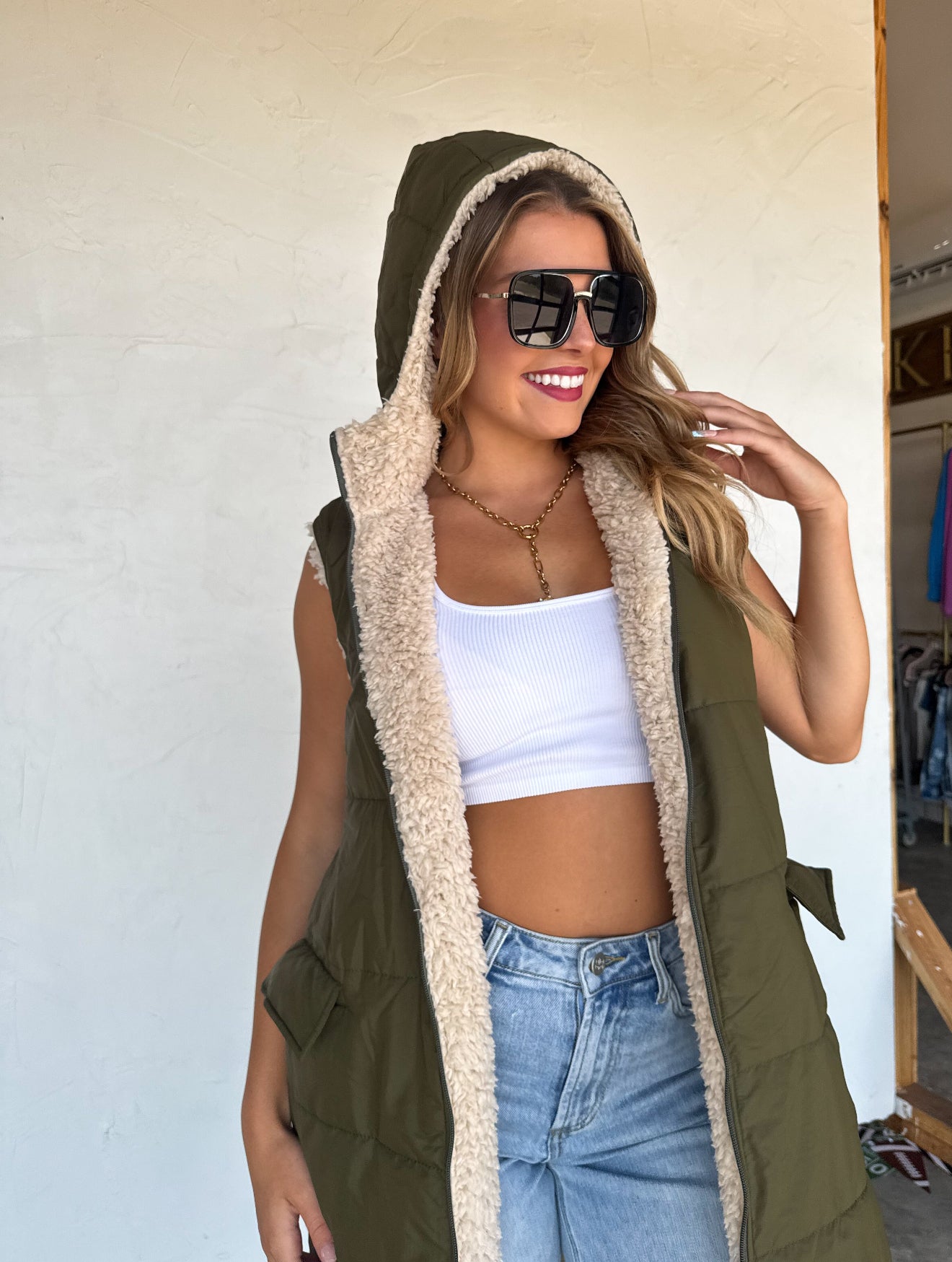 PREORDER - Reversible Sherpa Puffer Vest - 3 colors