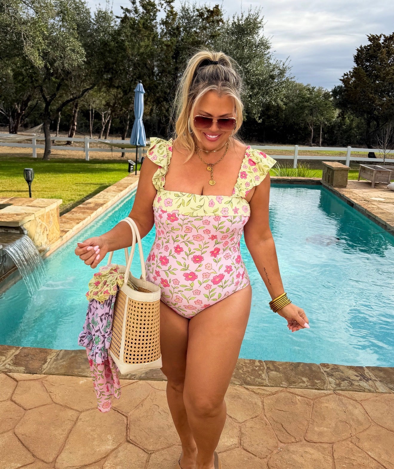 PREORDER - Floral Rainbow Swim Set
