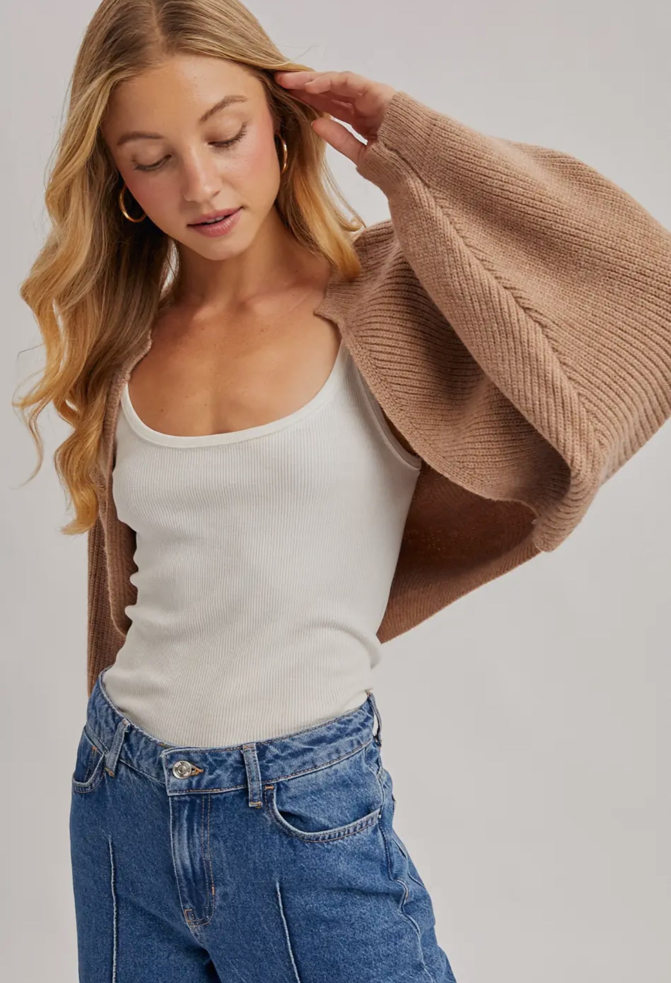 PREORDER - Cropped Knit Bolero Shrug Sweater