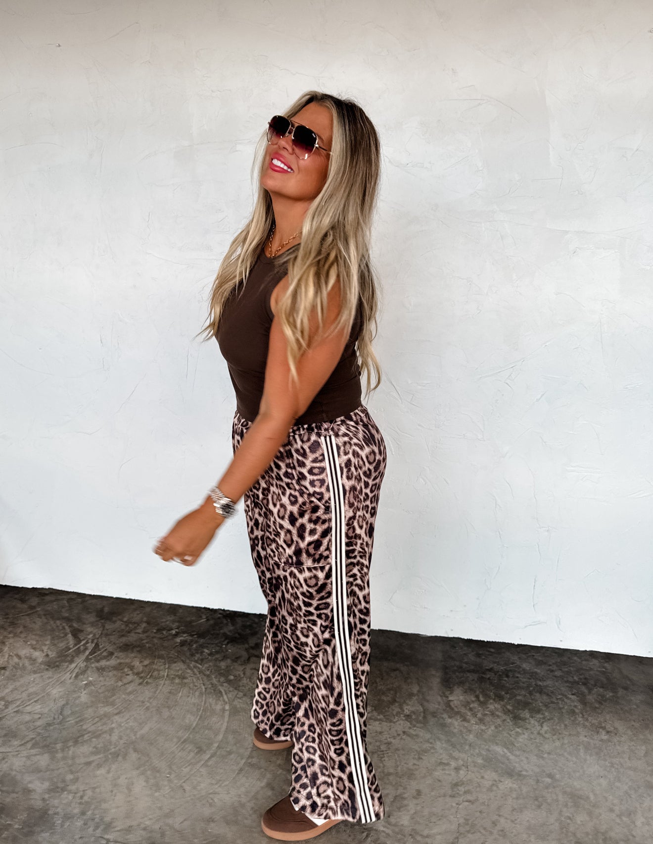 PREORDER - Haddie Silky Cheetah Wide Leg Pants
