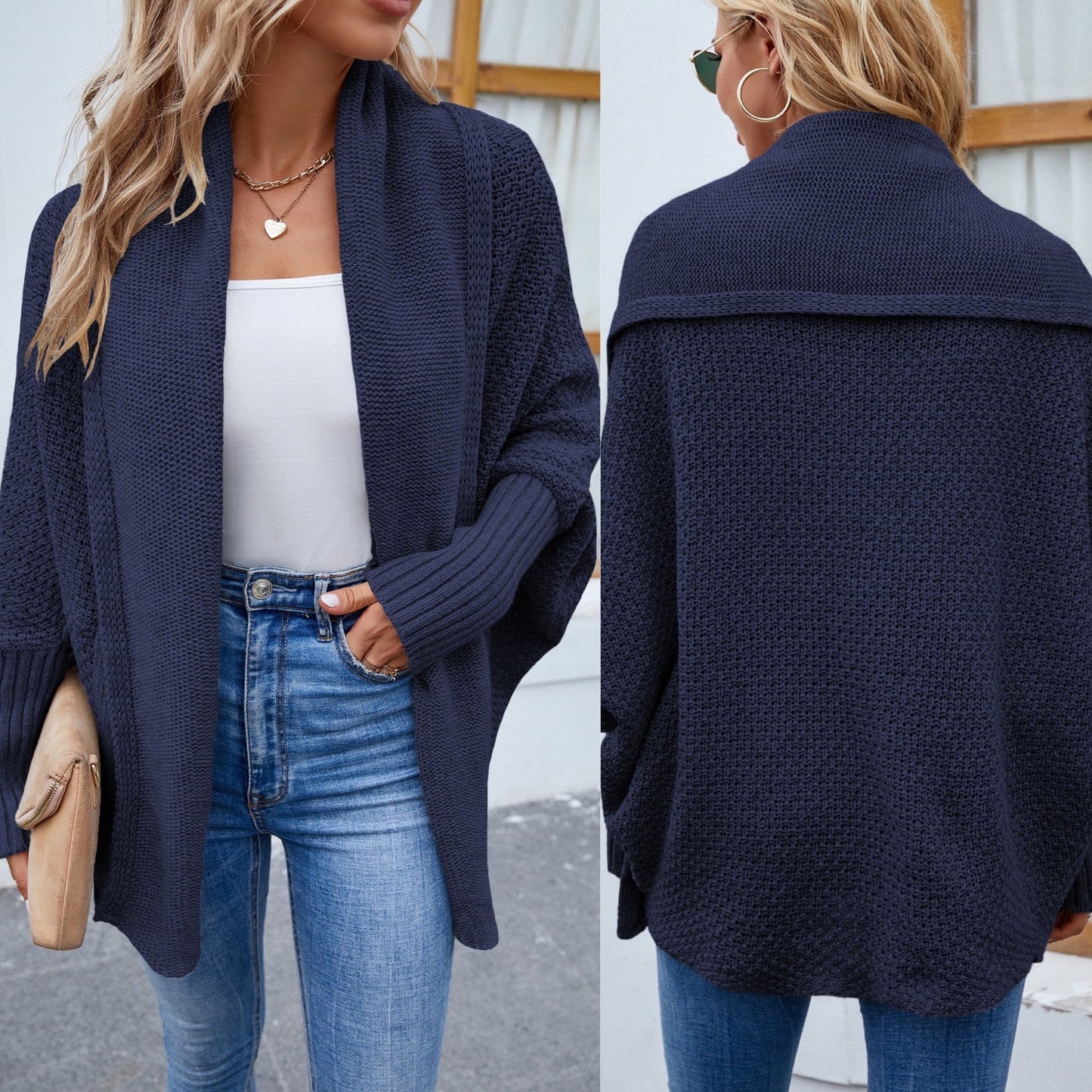 Open Front Long Sleeve Cardigan