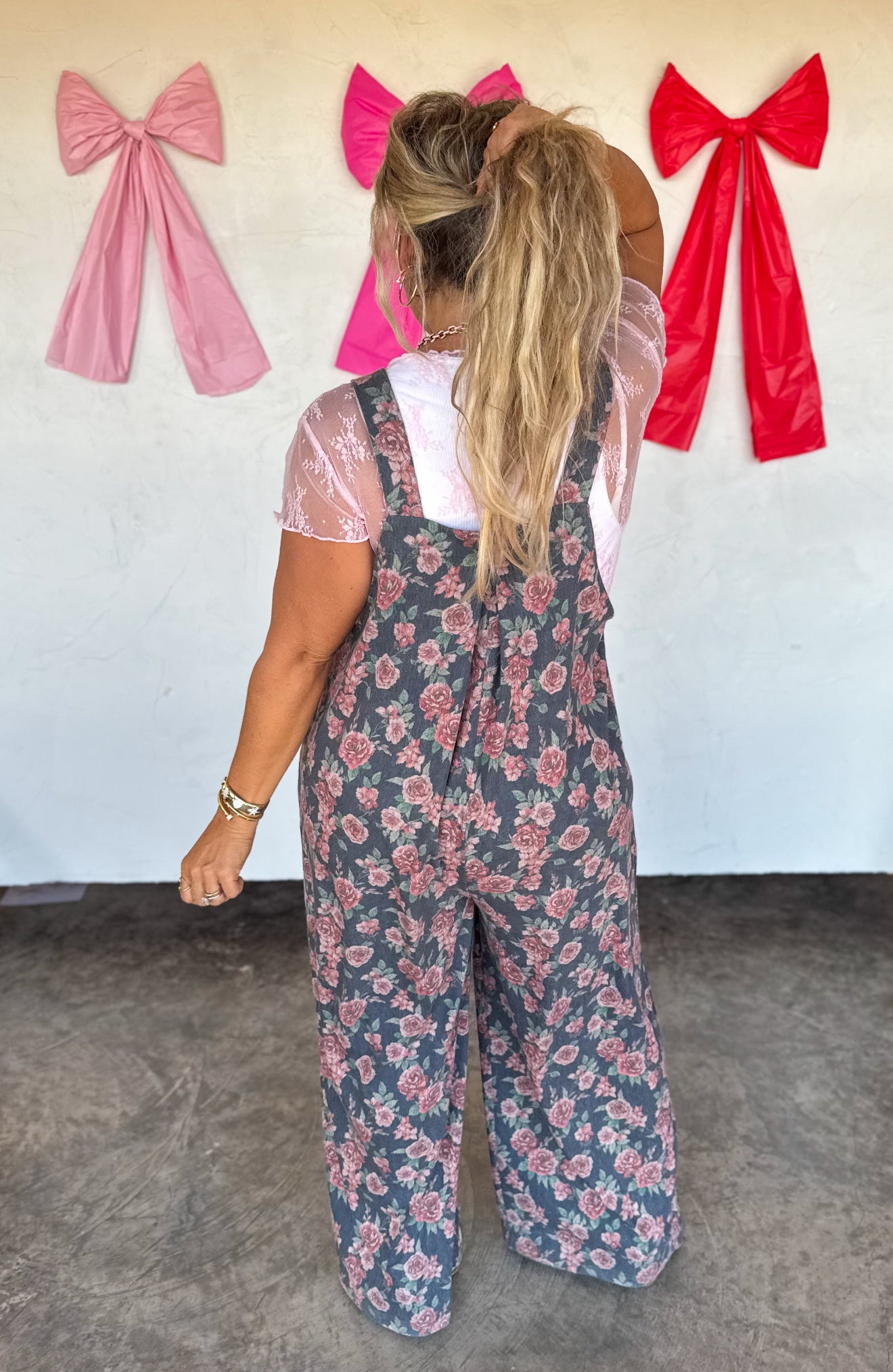 PREORDER - Cassidy Floral Denim Overalls