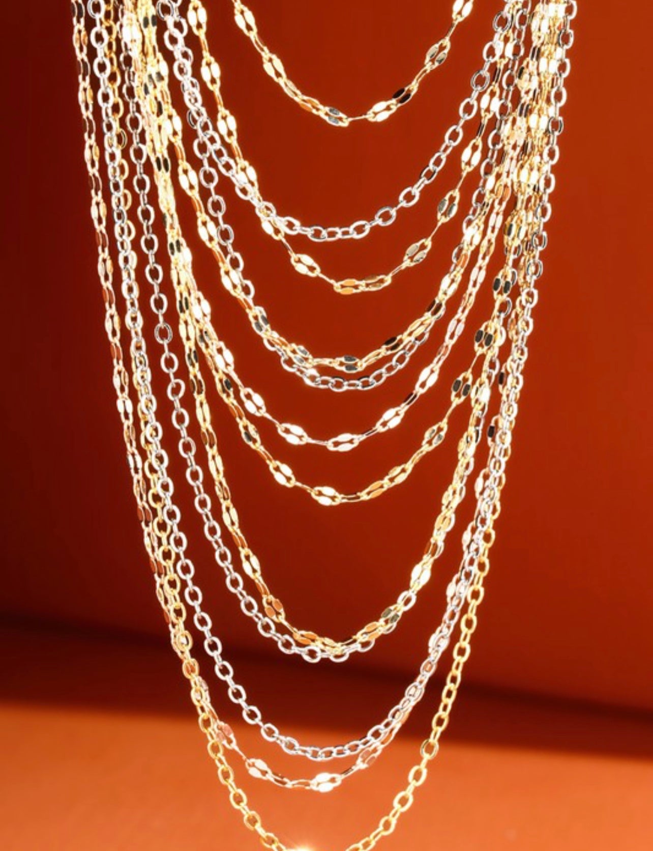 Mixed Metal Layered Necklace