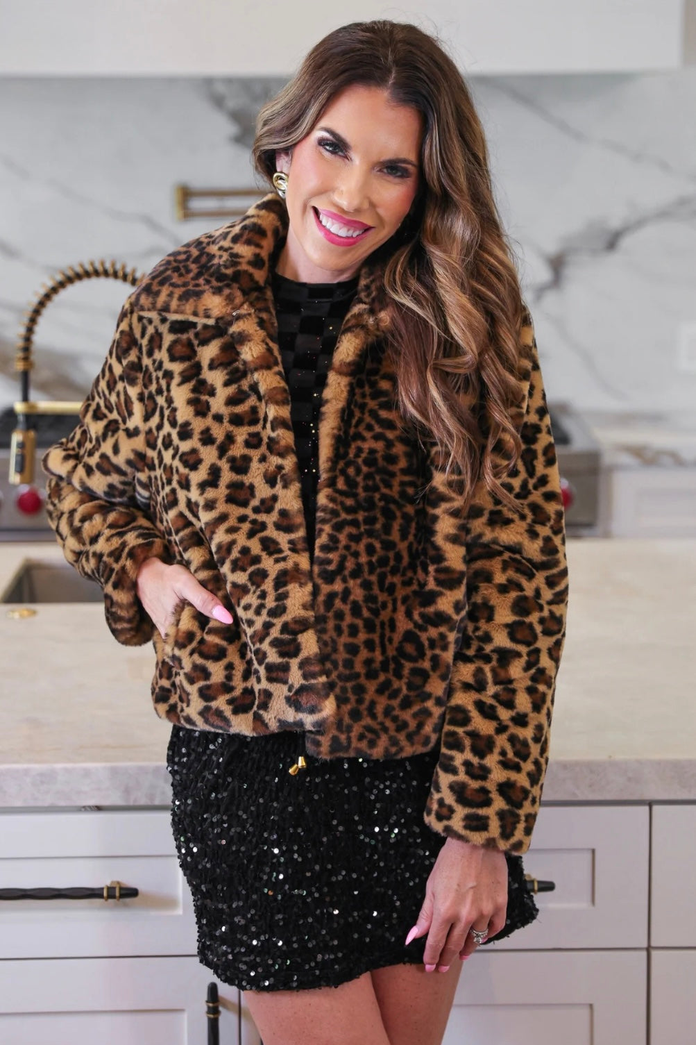 After Midnight Faux Fur Leopard Jacket