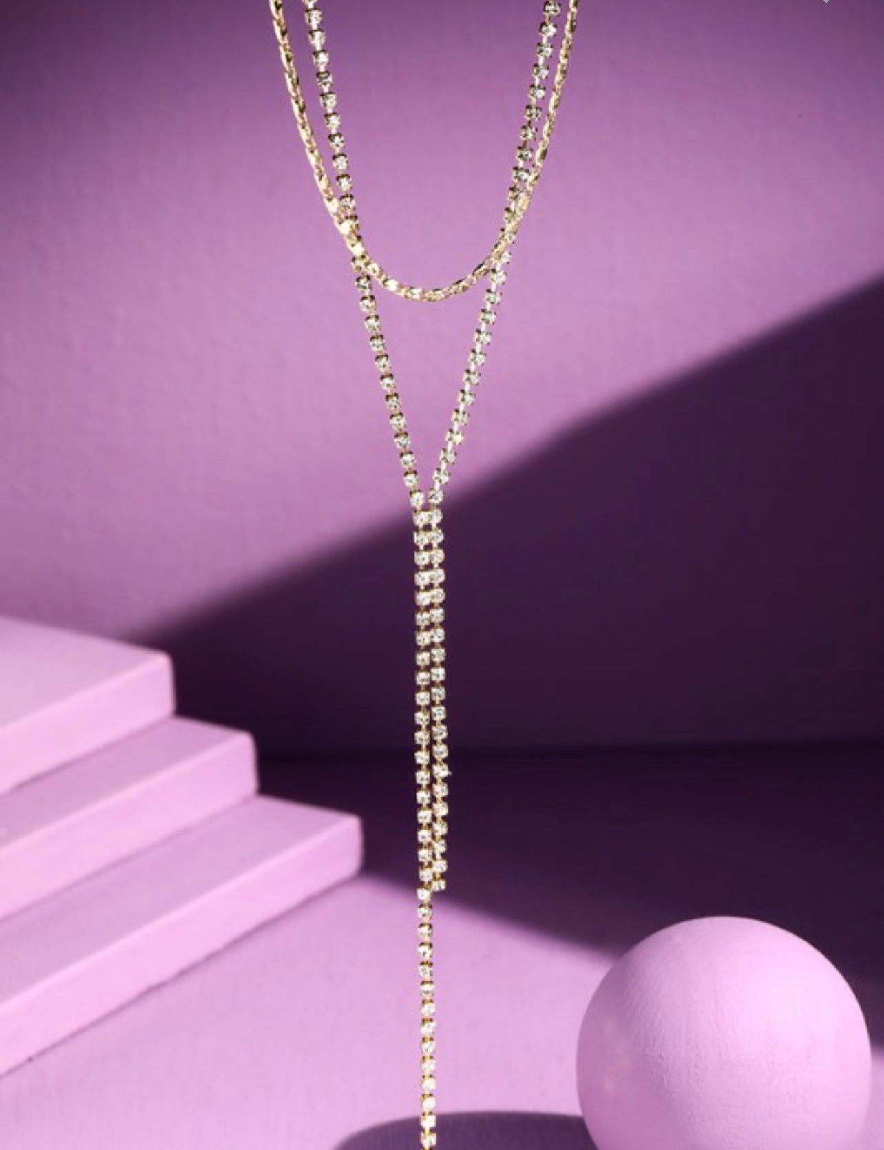 Layered Lariat Chain Necklace