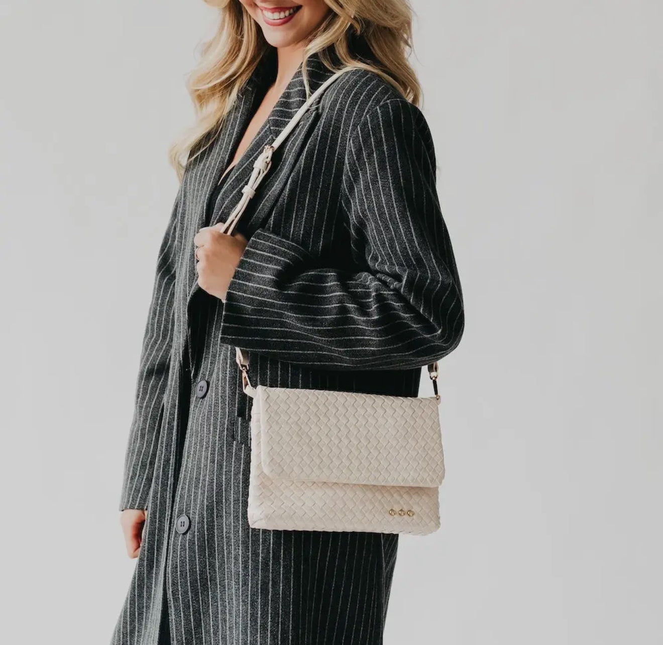 PREORDER - Wrenlee Woven Flap Crossbody - 3 colors