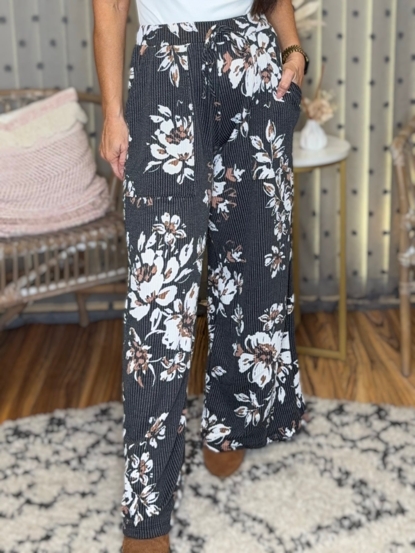 Haddie Floral Wide Leg Pants - 2 colors
